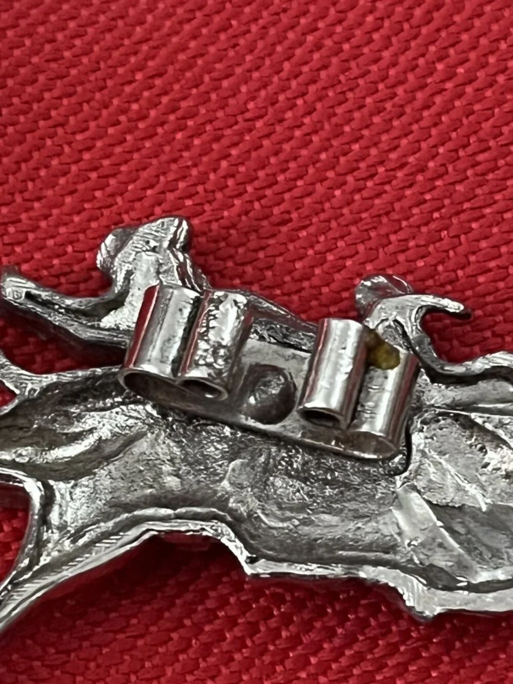 Pewter Bucking Bronco Rodeo Cowboy Bolo Slide Hat Lapel Pin